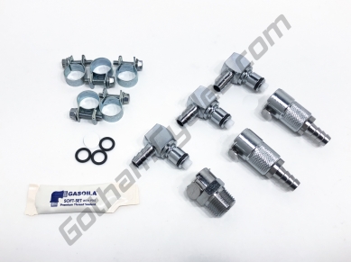 Chrome Plated Brass Metal Gas Tank Fuel Pump Quick Release Disconnect Set: BMW R1200R R1200R