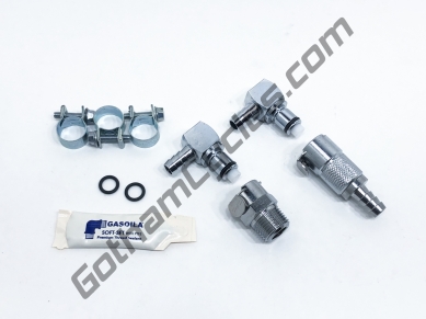 Chrome Plated Brass Metal Gas Tank Fuel Pump Quick Release Disconnect Set: BMW R1200GS, R1200ST & RNineT R1200R