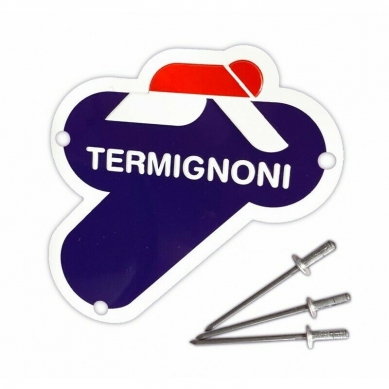 Ducati Termignoni Race Exhaust Sticker Decal Logo Plate with Rivets - 75x75 43313791A