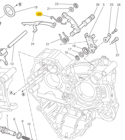 Ducati Gear Shift Shifter Selector Fork Return Spring 79912961A 79912961A